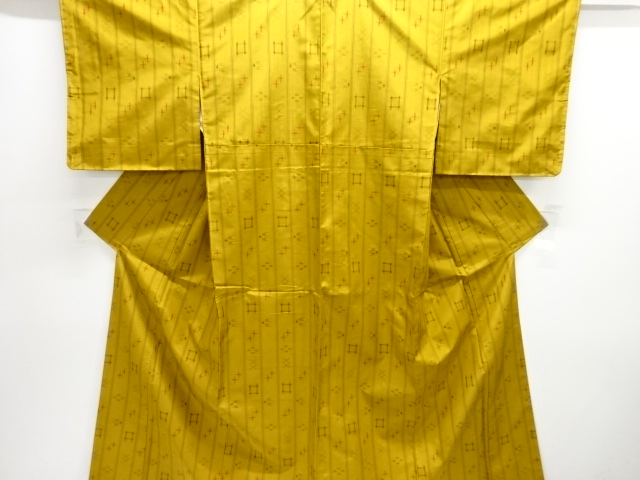 絣柄織り出し手織り紬着物・道中着アンサンブル